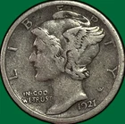 1921-D Mercury Dime Very Fine VF Coin #39323