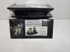 4- New Small Black Floating PVC Shelf 8.6 L x 4 D inches Holds 5 lbs