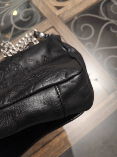 Jean Paul Gaultier Lindex Handbag Black Leather Embossed Tattoo Koi Fish Motif - Picture 13 of 13