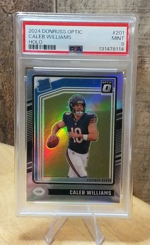 2024  Donruss Optic Caleb Williams Silver Holo Prizm Rated Rookie #201 PSA 9
