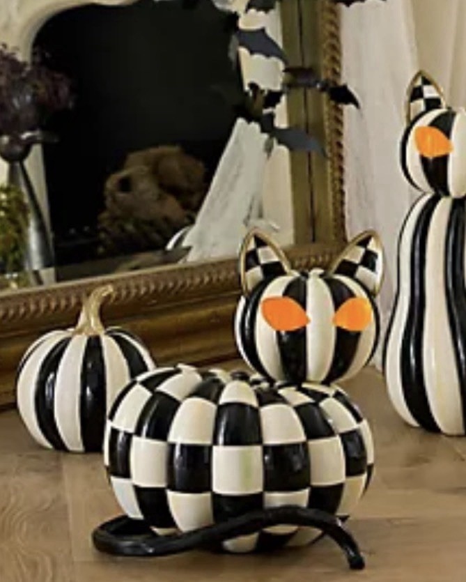 Mackenzie Childs Courtly Check Illuminated Cat | eBay