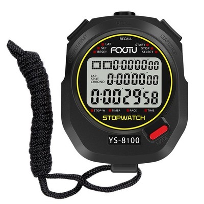 FCXJTU Sports Stopwatch 100Laps Split Memory Digital Stopwatch Referee Stop W...