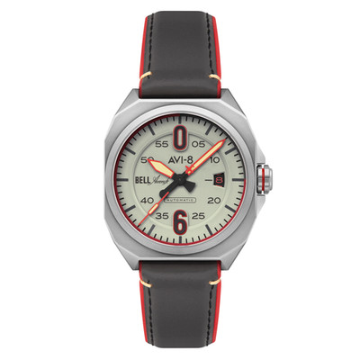 Bell X-1 Machbuster Automatic Gray / Brown Hybrid leather and rubber strap | Gra