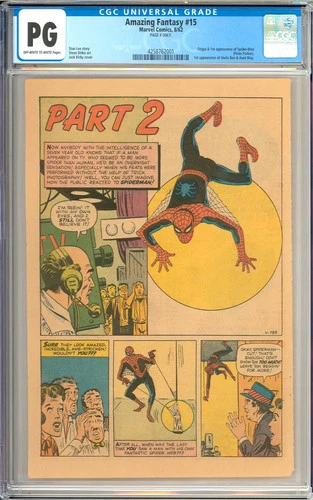 Amazing Fantasy #15 Origin & 1st App. Spider-Man Stan Lee Marvel 1962 CGC PG 4