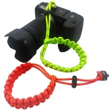 Camera Paracord Wrist Strap, Adjustable Nylon one size fit all, Orange green