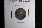 1967 Canada 10 cents silver coin,nice grade collectible coin,free shipping.
