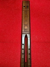 Vintage Hand Carved Wood Dvojnice Balkan Double Flute - Yugoslavia 12.25 long