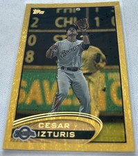 2012 Topps Update Series Baseball Cesar Izturis Milwaukee Brewers Gold Sparkle