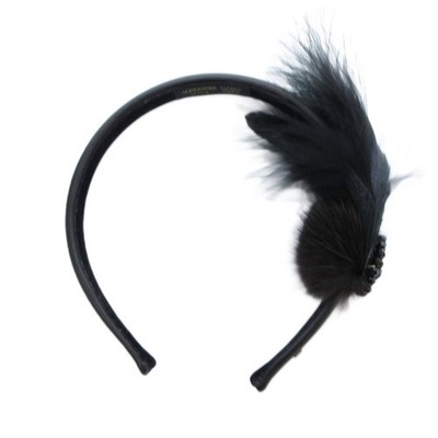 Alexandre De Paris Black Feather Headband Ladies Hair Accessory Good Condition
