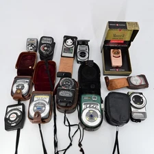 Lot of Vintage Light Exposure Meters Weston GE Sekonic Gossen Miranda Vivitar