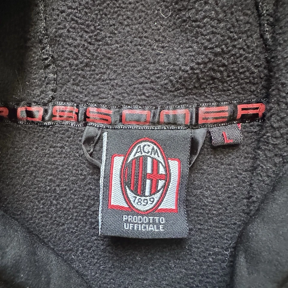 AC MILAN Hooded Jacket Black Size Large - Image 4 of 4