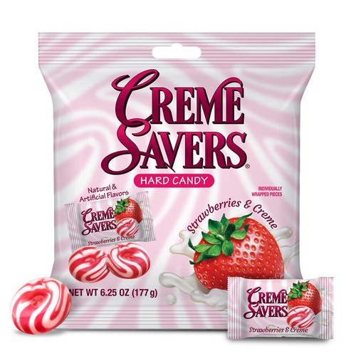Creme Savers Strawberries and Hard Candy | The Taste 6.25oz Bag, Cream - Picture 3 of 4