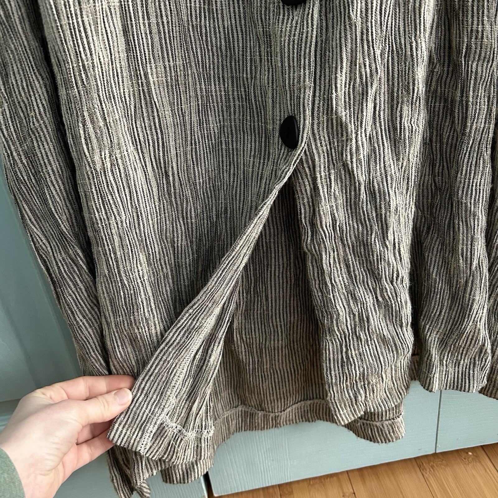 Kindred Spirit Boho Patchwork Button Front Sleeve… - image 5