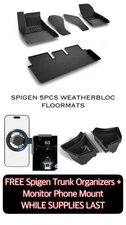Tesla Model 3 2024-2026 Spigen Floor Mats, Trunk Organizers + Phone Mount