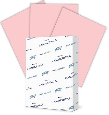 Hammermill Colored Paper, 24 lb Pink Printer Paper, 8.5 x 11-