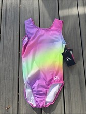 NWT GK Elite Gymnastics Leotard AM Adult Medium With Hair Scrunchie Hombre