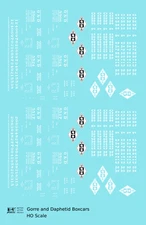 K4 HO Scale Decals Gorre and Daphetid Single Door Boxcar White