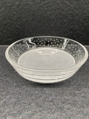 ORREFORS Glas Schale rund Boden matt Punkt Dekor Ätzgravur ca. Ø 19cm H 4,1cm