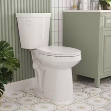 2-Piece 1.28 GPF Single Flush Elongated 19" ADA Tall Toilet in White MAP 1000, S