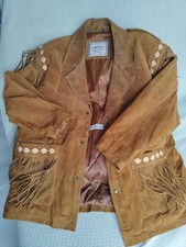 Herren Fransen Lederjacke, Westernjacke, Größe 2XL, echt Leder