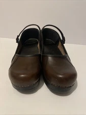Dansko Marcelle Mary Jane Brown Leather Clogs Women’s size 38 US 7.5-8