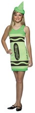 Teen s Green Crayola Crayon Tank Dress Costume