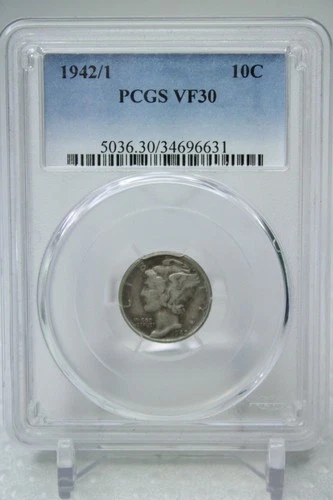 1942/1 Mercury Dime 10C PCGS VF30 #6631