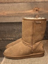 Minnetonka Boots Womens 6 M Olympia Short Winter Snow Boot Brown Suede Flats EUC