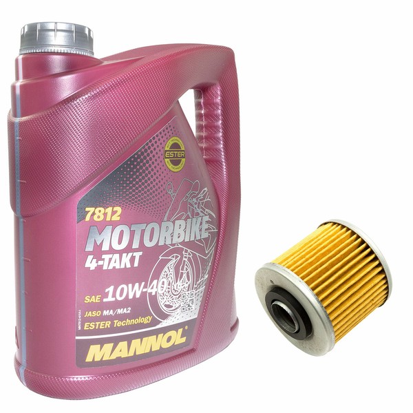 MotoröL Set ÖLfilter MF145 10W40 4 Liter FüR Yamaha XC 180 XC180 Cygnus-image