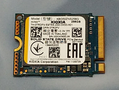 KIOXIA BG5 Series KBG50ZNS256G 256GB PCIe Gen4 NVMe SSD M.2 2230 DELL - Picture 1 of 2