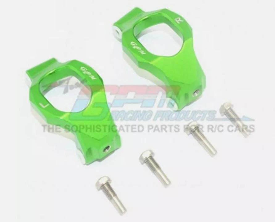 Bujes en C delanteros de aluminio GPM Racing + brazos de nudillos delanteros y traseros verdes: Maxx Foto 4 de 4