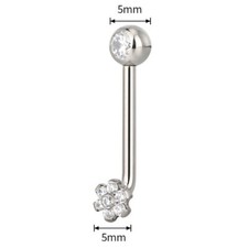 14G G23 Titanium Internally Threaded Flower CZ Christina Ring Hood VCH Barbell