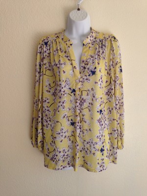 h&m yellow floral top