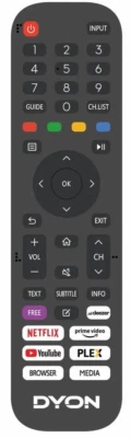BELIFE Originale Fernbedienung für Dyon VIDAA SMART 24 VX | SMART 32 VX | SMART 40 VX |