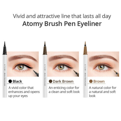 ATOMY Brush Pen Eyeliner 0.6g 3Color Quick Dry No lump Long lasting From Korea