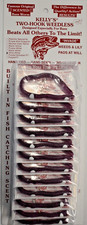 Kelly's® Weedless Bass Crawler Wine White 12PK Scented Two Hook Pre-Rigged USA