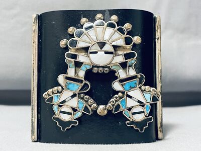 One Of The Finest Inlay Native American Zuni Turquoise Sterling Silver Bracelet One Of The Finest Inlay Native American Zuni Turquoise Sterling Silver Bracelet
