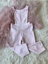 Vintage 70s Girl s Kid s Polka Dot One-Piece Jumpsuit Overalls Medium