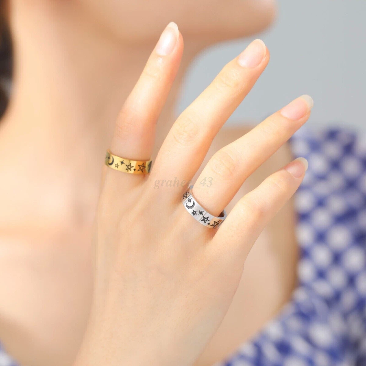 2023 SALE Star Moon Stainless Steel Rings For Women Finger Ring