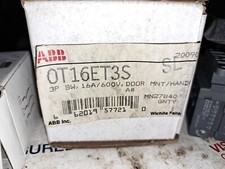 ABB OT16ET3S 3 Pole 16 AMP 600 V Disconnect Switch 0T16ET3  NIB.