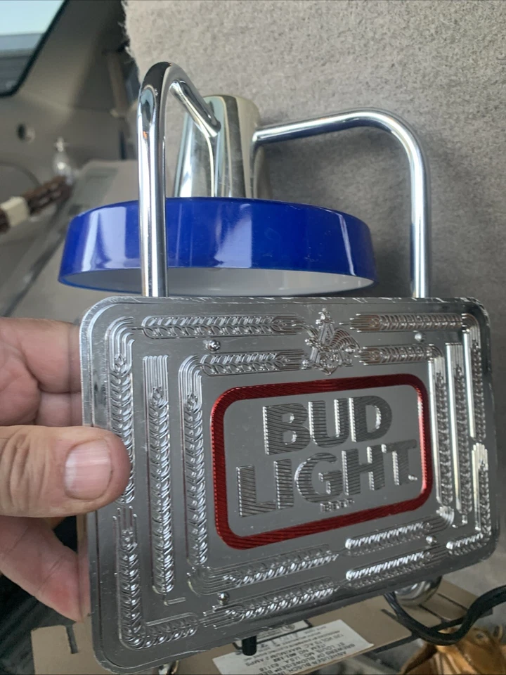 Bud Light Wall Sign with Lamp  Mancave-Budweiser Anheuser Busch - Image 3 of 4