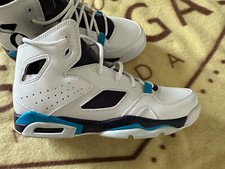 New Mens Boys Nike Air Jordan Flight Club 91 BG White-Purple-Blue Size 7Y