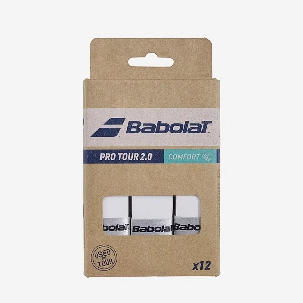 Babolat Pro Tour 2.0 Overgrip x12 Comfort Grip Tennis Racket Tape 0.6mm 654016