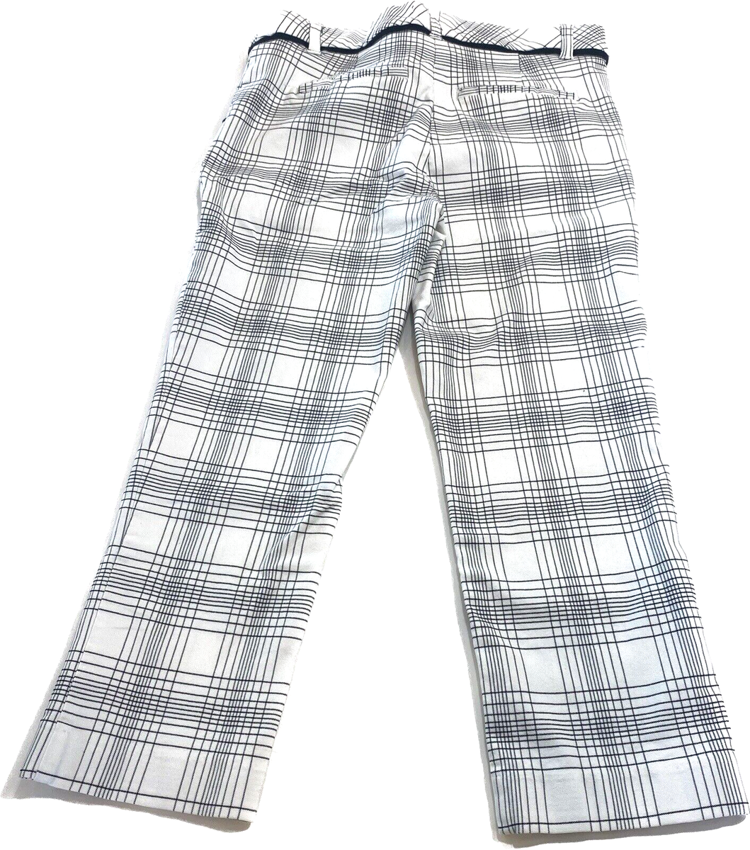 My Michelle Juniors Cropped Smart Black White Plaid Pants Capris