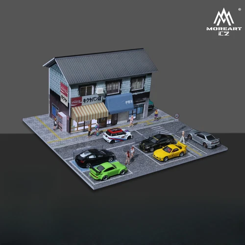 Diorama 1: 64 汽车车库模型 LED 城市面包店停车场 批量 场景建筑模型- - Picture 8 of 26