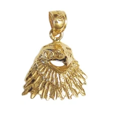 New 14k Yellow Gold Eagle Pendant