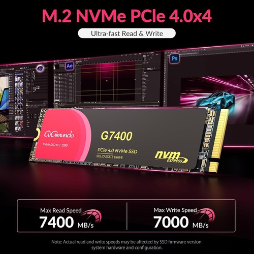 GiGimundo G7400 1-4TB M.2 PCIe Gen 4.0x4 NVMe SSD Max 7400MB/s Read for Gamers - Picture 23 of 28