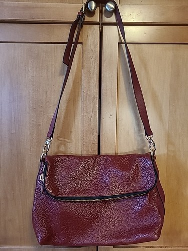 ALBERTO A. Bellucci Purse HANDMADE Italy Red Pebbled Leather & suede EUC* - Picture 2 of 20