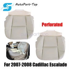 Fits 2007 Cadillac Escalade Driver & Passenger Bottom Leather AC Seat Cover Tan