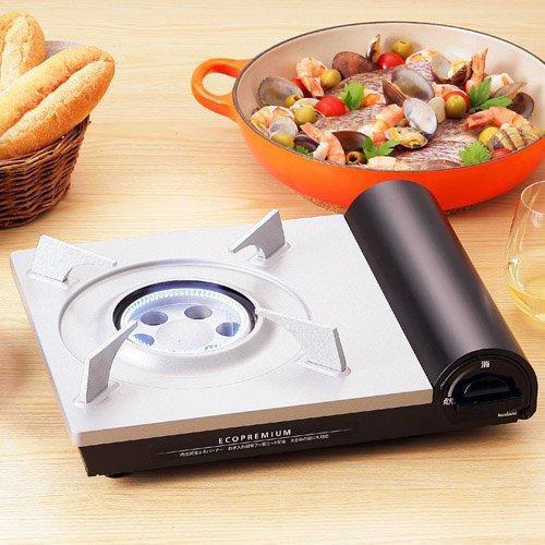Iwatani Gas Cassette Stove Eco Premium CB-EPR-1 Silver Save Energy 16% JAPAN DHL - Picture 1 of 6